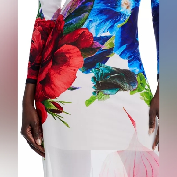 Alice + Olivia Multicolor Floral Long Sleeve Dress - Picture 8 of 14